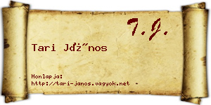 Tari János névjegykártya