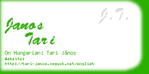 janos tari business card